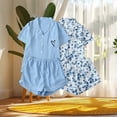 thumbnail image 5 of Tnhcen Women's 2 Piece Summer Cotton Print Pj Set Short Sleeve Button Up Sleepwear Homewear Set S-XL 2PC*2, 5 of 5