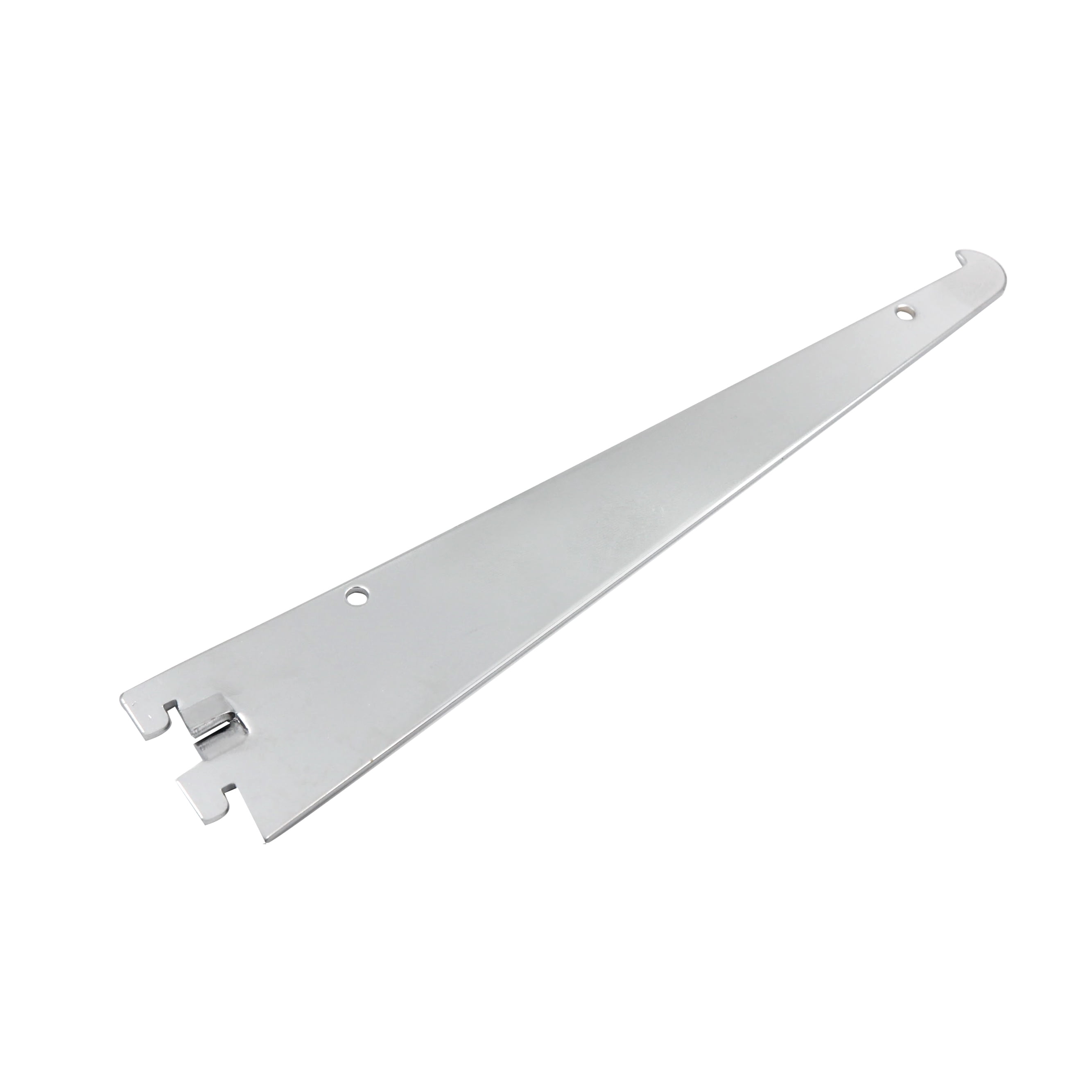 SSWBasics 8 inch Chrome Metal Shelf Bracket for Slotted Standard - ½ inch slots 1 inch on center - Pack of 6