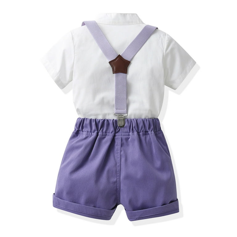 Boys Semi Formal Outfit Button Down Shirt Suspenders Pants Baby Baptism  Dress Toddler Suit 9-12 Months - Walmart.com