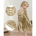 thumbnail image 3 of Kuleyang 2PC Toddler Baby Girls Velvet Tutu Dress Long Sleeve Princess Christmas Birthday Party Twirl Wedding Dresses Fall Winter Clothes Khaki 3-4Y, 3 of 9