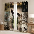 thumbnail image 2 of Homewish Wild Animal Wolf Curtains Pack of 2 (42x84 Each),Country Plant Leaves Curtains Blackout,Rustic Farmhouse Cabin Bedroom Curtains For Kids,Luxury Bedroom Decor, 2 of 6