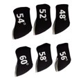 thumbnail image 2 of 6 piezas Anti Scratch Golf Club Headcover Iron Head Covers Universal 48 degree, 52 degree, Negro Cola Fundas para cabezas de hierros de golf, 2 of 7