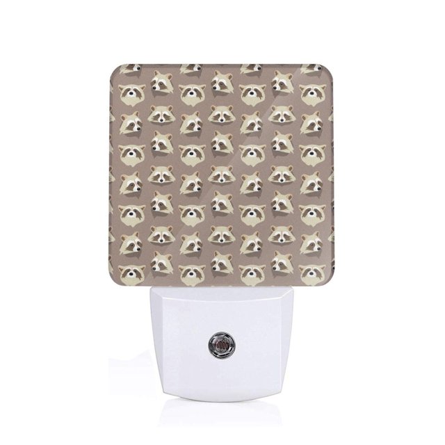 Balery Raccoon Luz Nocturna LED con Sensor Automático, Enchufe con Sensor Crepuscular, Luz Suave de 0.5W para Dormitorio, Pasillo, Baño-EU