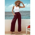 thumbnail image 4 of Pantalones de Salón de Pierna para Mujer, Color Rojo Ladrillo, Talla M, 4 of 8