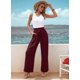 thumbnail image 4 of Pantalones de Salón Anchos para Mujer, Color Rojo Ladrillo, Talla XXL, 4 of 8