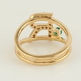 thumbnail image 2 of KIRAN FINE JEWEL Round Green Emerald CZ Diamond Alphabet Statement Ring Yellow Gold Plated 925 Silver Gemstone Statement Jewelry Gift For Her, 2 of 5