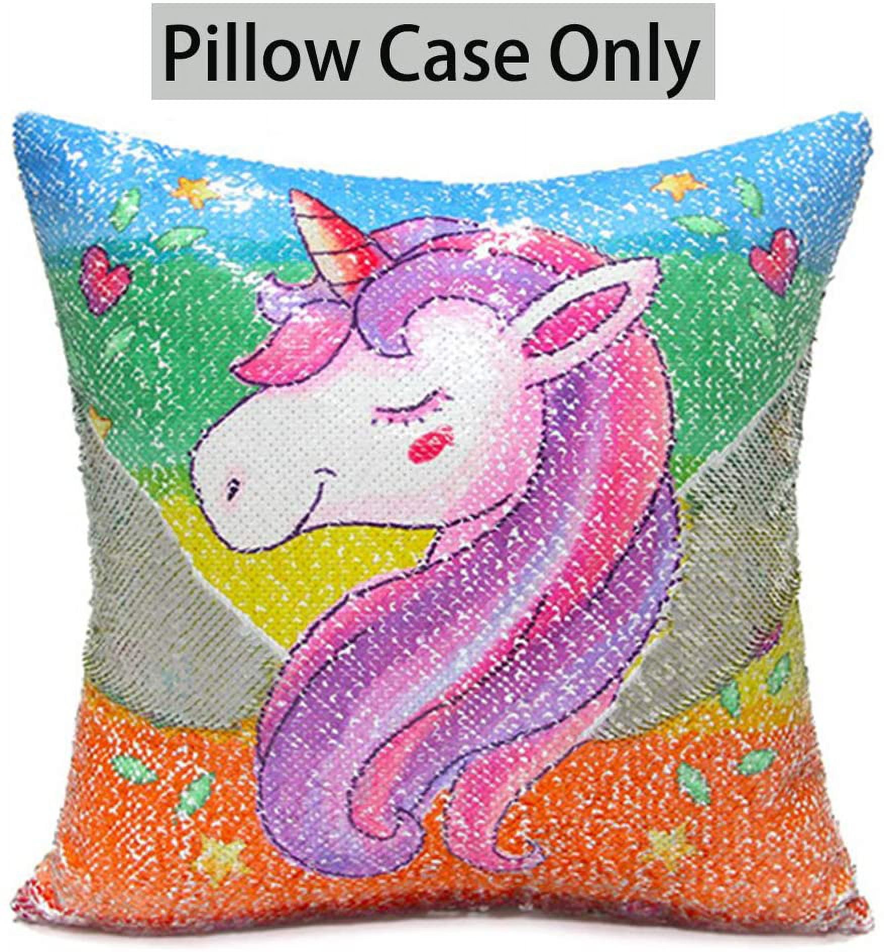 Glitter unicorn cheap pillow