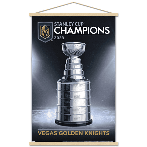 NHL Vegas Golden Knights - 2023 Stanley Cup Team Logo Wall Poster with Magnetic Frame, 22.375" x 34"