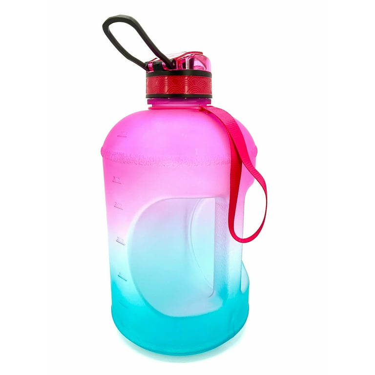 Skinny Motivational Water Bottle with Flip Straw Lid- Clear