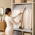 thumbnail image 7 of Garment Protector Dust Cover for Hanging Clothes, 1-Pack Plastic Suit Storage Bag with Zipper for Wardrobe, Closet Organization for Coats, Dresses, Jackets, Home Use, 7 of 7