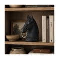 thumbnail image 4 of 9" x 12" Black Polystone Antique Style Head Horse Sculpture with Hitching Post and Gold Accents, by DecMode, 4 of 16