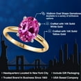thumbnail image 2 of Gem Stone King 14K Two Tone Gold Pink Created Sapphire Engagement Ring for Women | 3.25 Cttw | Oval 10X8MM | Gemstone September Birthstone | Size 7, 2 of 6