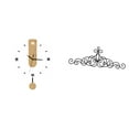 thumbnail image 1 of Reloj de pared silencioso de metal, decoración de pared con números , placa floral, decoración colgante para interiores y exteriores, h, 1 of 8