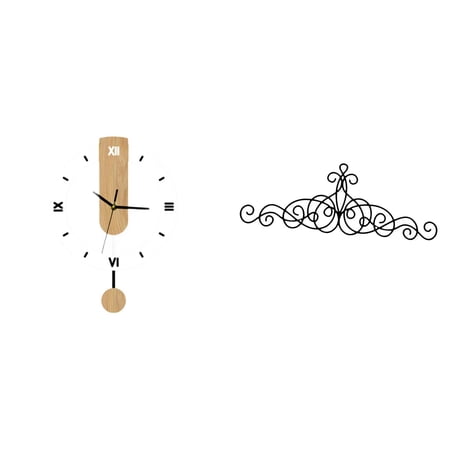 deevoka Wall Clock Non Ticking Silent Round Decorative Scroll Wall Art Metal Acrylic Lightweight Modern Design Suitable for Living Room Bedroom Office Bathroo