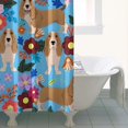 thumbnail image 4 of Basset Hound Dog and Flower Shower Curtain 36"x72" ,Bathroom Decorative Shower Curtains Set with 12 Hooks,Modern Waterproof Washable Shower Curtain, 4 of 6