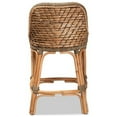 thumbnail image 4 of Baxton Studio Kyle Modern Bohemian Natural Brown Woven Rattan Counter Stool with Cushion, 4 of 7
