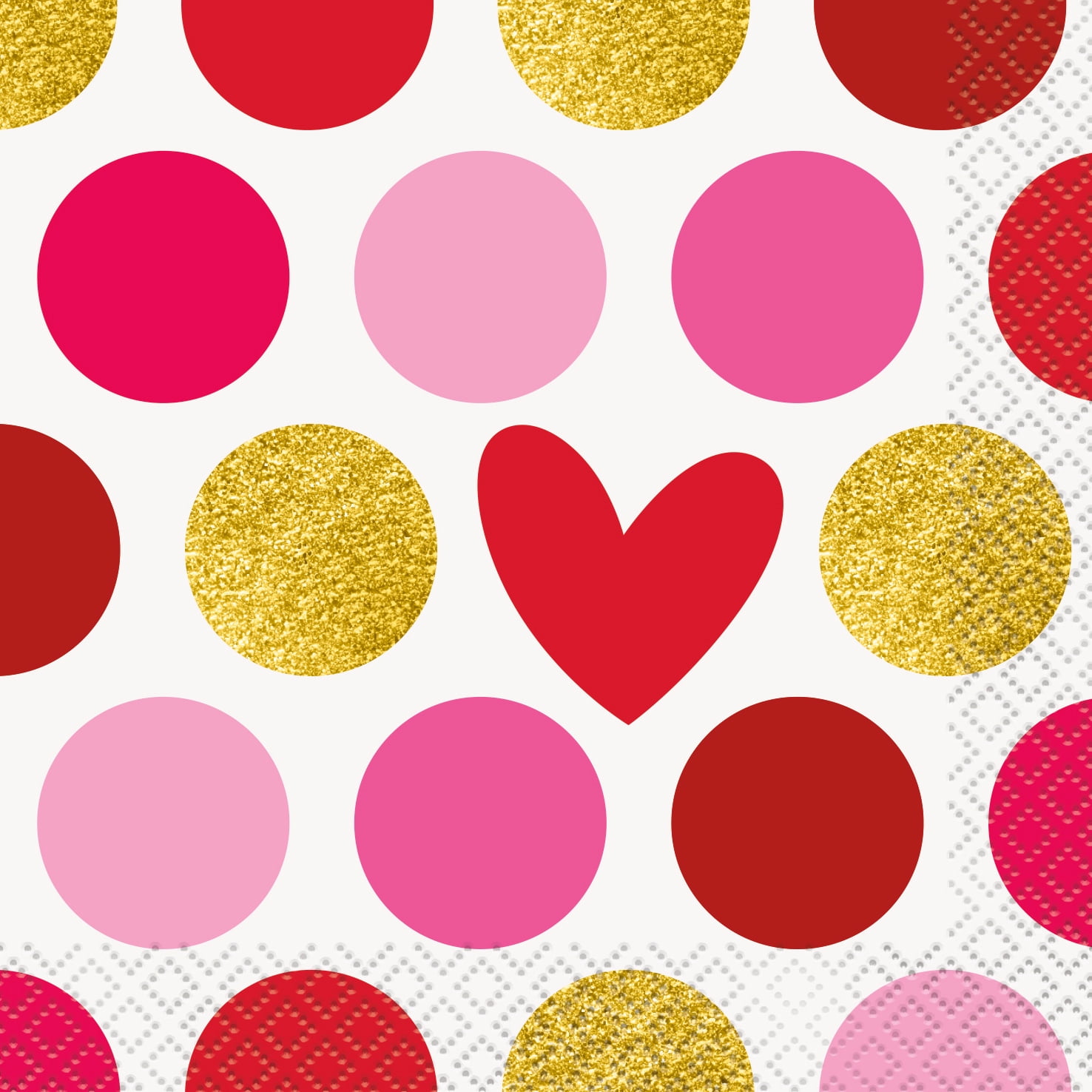 Gold Happy Val Beverage Napkins (16 Count)