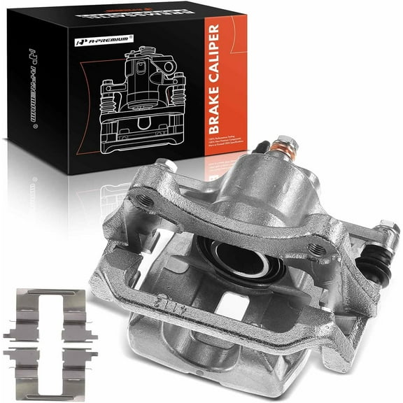 A-Premium Disc Brake Caliper Assembly with Bracket Compatible with Select Toyota Models - Highlander 2008 2009 2010 2011 2012 2013 - Rear Right Passenger Side
