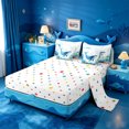 thumbnail image 3 of meiyoeat Watercolor Whale Ocean 7 Pieces Full Size Bedding Sets,Sea Print Full Size Bed in a Bag For Girl,Reversible, 3 of 7