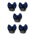 thumbnail image 3 of VONKY Cloth Easy To Wear Professional Hair Plate Mesh Pocket Bow Hair Net Snood Net Bow Work Hair Clips Gold rim - Blue 5Set, 3 of 6