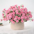 thumbnail image 4 of Naiovety Ramo de claveles artificiales, decoración de flores familiares, decoración de flores de simulación, ramo de flores falsas de seda para fiesta Flores artificiales rosado PC 1 Naiovety HA6616-04B, 4 of 6