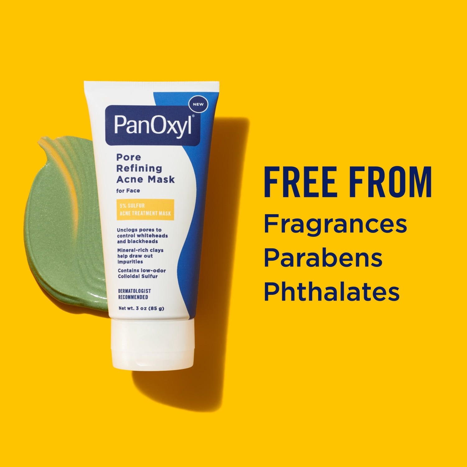 PanOxyl Pore Refining Acne Mask, 5% Sulfur, Unclogs Pores, 3 oz