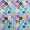 thumbnail image 1 of oneOone Cotton Cambric Aqua Blue Fabric Kids Ballon With Stripe Dress Material Fabric Print Fabric By The Yard 56 Inch Wide, 1 of 4