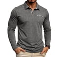 thumbnail image 2 of Mens Long Sleeve Polo Shirts Lapel Collar Button Down T Shirts Casual Pocket Lightweight Golf Tees, 2 of 7
