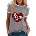 thumbnail image 1 of T-shirt Décontracté pour Femmes à Imprimé, Col Rond, Coupe Ample, Manches Courtes, Haut Blouse Chandail, 1 of 9