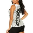 thumbnail image 3 of Gukieu Black And White Rose Print Women's Quick-drying Fitness Vest, Round Neck Sleeveless Fitness T-shirt, Suitable for Yoga, Sports-Large, 3 of 7
