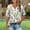 C_ White, variant on V-Neck Button T-Shirt Loose Casual Short Sleeve Fashion Comfortable Top Lightweight Print Blouse for Women Casual Party Vacation All Season Wear Mint Green S