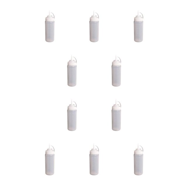 Ounissouiy Dispensador de cocina para el hogar de condimentos de aceite de botella de escala exprimible de 250ml Blanco 10piezas