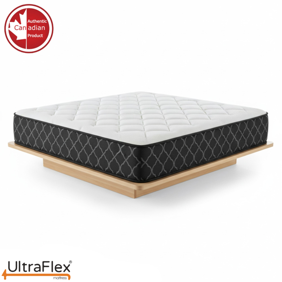 UltraFlex® SUMMIT King Size Firm Mattress, Canadian-Made Orthopedic Pocket Coil Hybrid Quilted Top, Foam Encasement & Cooling Comfort for All Ages