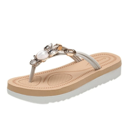 

Fashion Ladies Slippers Beach Flat With Thick Bottom Flip Flops Sandals And Slippers Non-slip Flat Bottom