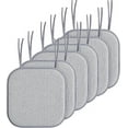 thumbnail image 2 of Elegant Comfort Chair Cushion Covers with Ties and Non Skid Rubber Backing-Thick Memory Foam - Soft Cushion Pad- Rounded Square Seat Cover- 16 x 16 Inches - Set of 6 Mosaic Textured Pattern, Gray, 2 of 5