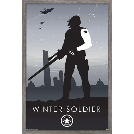 Marvel Comics - Winter Soldier - Minimalist Wall Poster, 22.375" x 34", Framed