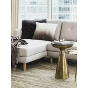 Moe's Home Collection Font Aluminum Side Table with Granite Top in Brass/Black