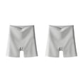 thumbnail image 2 of Guardurnaity Pantalones de seguridad de seda sin costuras de cintura alta 2 en 1 para mujer, medias transpirables, bragas de realce de verano, ropa Gris L(100-120 kg) 2Conjunto, 2 of 6