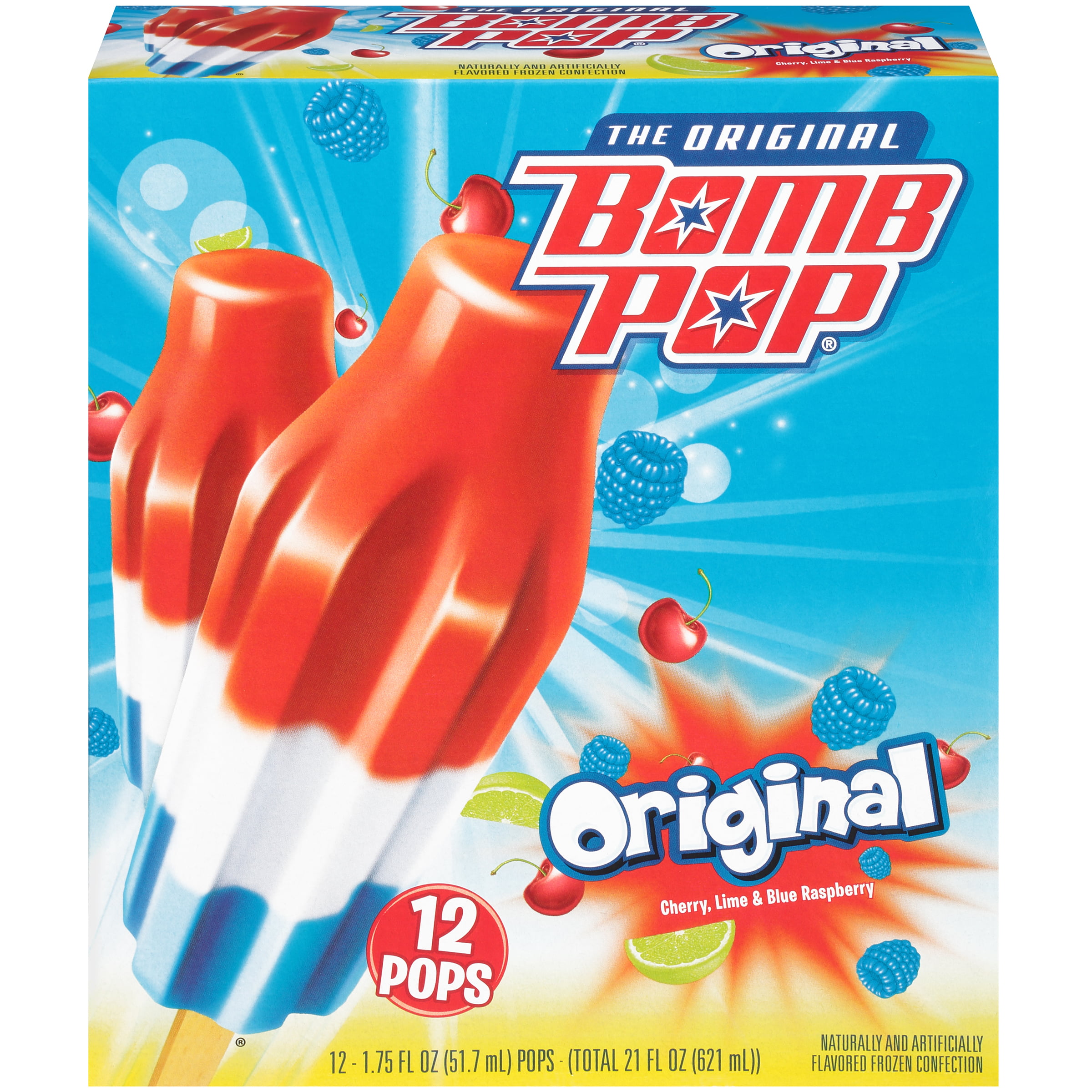 Bomb Pop (The Original) Ice Pops Flavors of Cherry, Lime and Blue ...