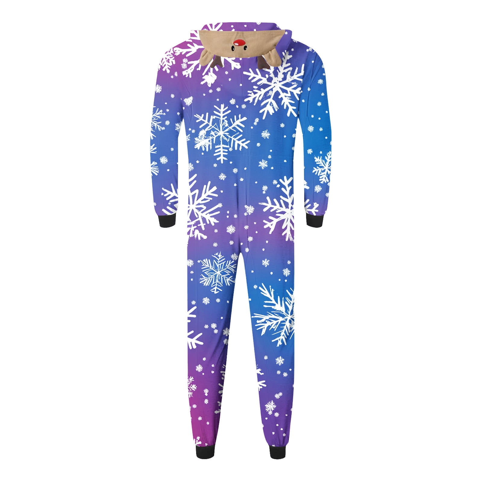 jsaierl Matching Family Christmas Pajamas Set Hoodie Onesies Reindeer Jumpsuit Romper Holiday Pjs One Piece Hooded Sleepwear
