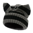 thumbnail image 4 of qolati Winter Knit Beanie Hat for Women Cute Ears Windproof Elastic Skull Cap Y2k Vintage Warm Crochet Hats, 4 of 6