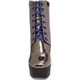 thumbnail image 4 of Shellys London Evan Pewter Multi Lace Up Chunky Platform Hi Chunky Heel Boots (Pewter, 40), 4 of 6