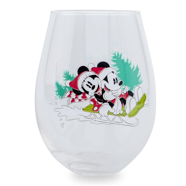 Copa de vino Silver Buffalo Disney Mickey Minnie Christmas