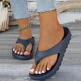 thumbnail image 2 of Rokment Ortho Flip Flops for Women Lightweight Waterproof Bathroom Shower Slippers Beach Summer Swim Pool Non Slip Walking Slip on Slides Water Sandals Blue Size 8, 2 of 8