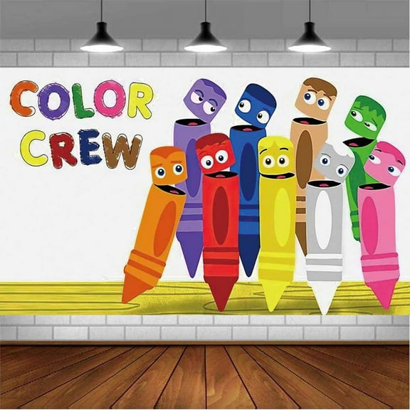Babyfirst color crew Backdrop Banner Party Supplies Poster Movie Theme Background for Photography Birthday Decorations