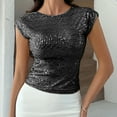 thumbnail image 5 of Black Womens Blouses Women's Sleeveless Glitter Sequin Tank Tops Vest Tops Backless Glitter Camisole Ladies Tops and Blouses, 5 of 6