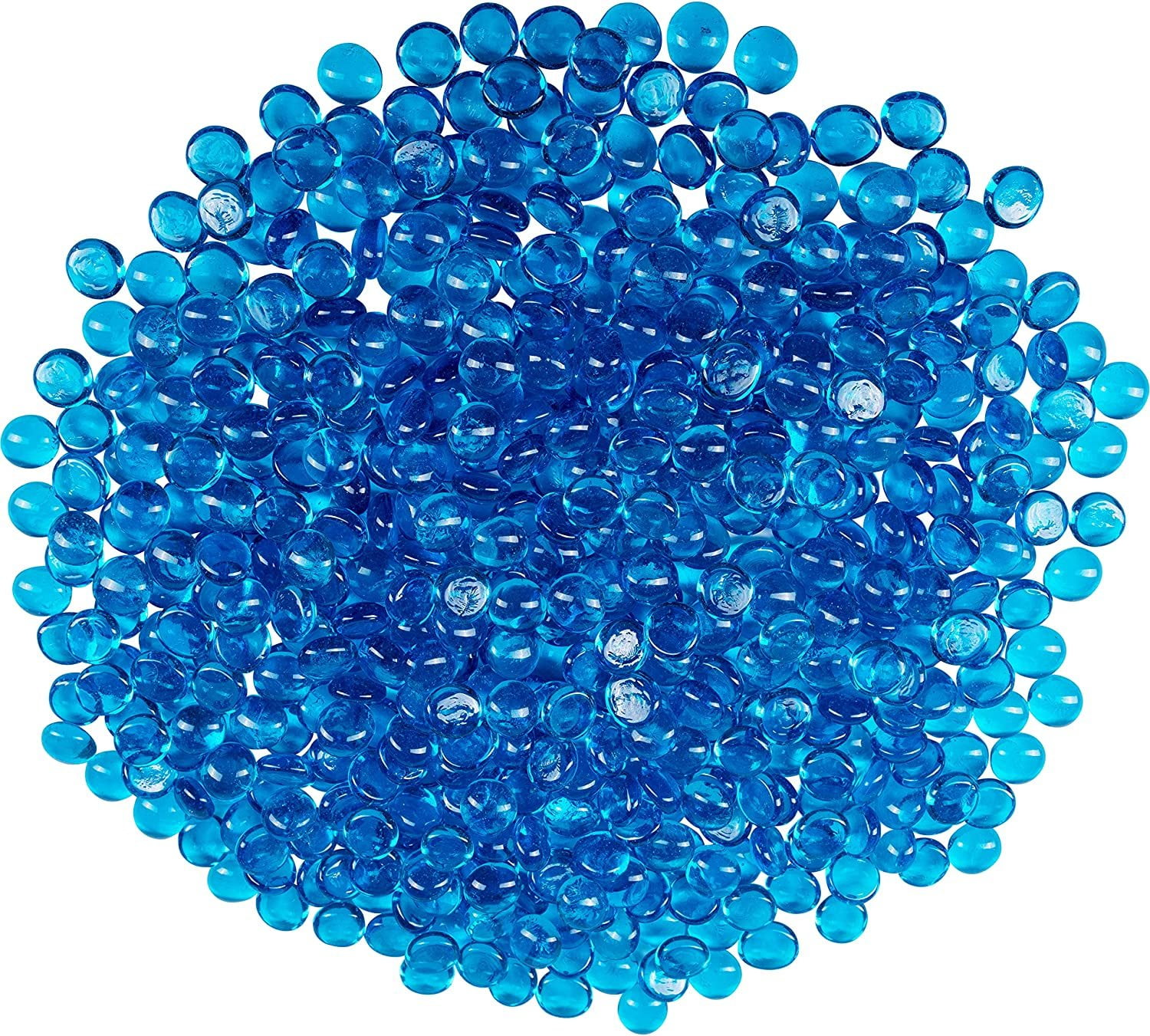 Galashield Blue Flat Glass Marbles for Vases Glass Gems Beads Pebbles Vase Filler 5 LBS, Approx
