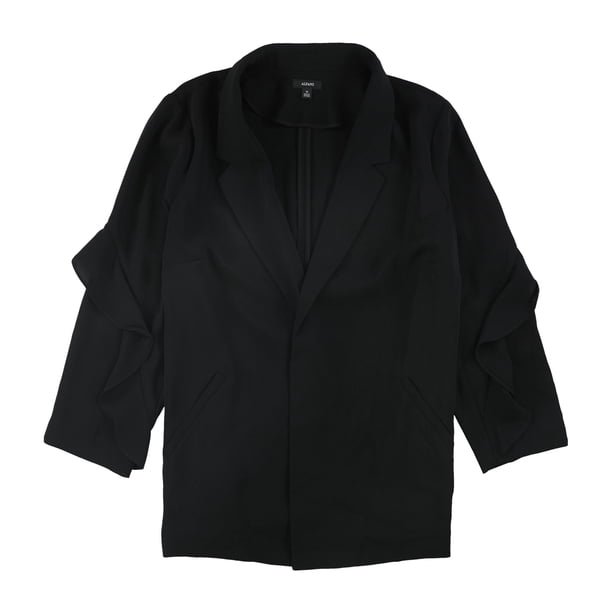 Chaqueta Alfani con mangas volantes para mujer negro 3X