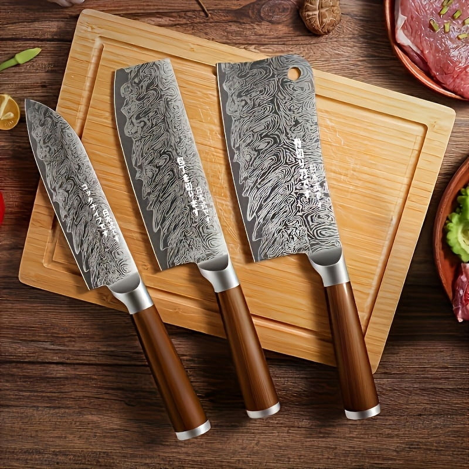 Plys Kitchen Knife Set, Professional Chef, High Carbon Stainless Steel, Ultra Sharp Blade, 3 Piece