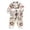 Children Loungewear - Beige, variant on REDARER Unisex Kids 2 Piece Sleep Set Silky Satin Notch Collar Button Down Cartoon Star Print Long Pants Loungewear Pajamas Sleepwear,1-2 Years